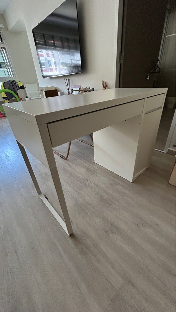 IKEA Study Table (Category: Tables & Sets) located in Singapore. Submitted by studdedf4ntasy (Listing ID 1372508365, Image 2). Description: Welll used IKEA Table Self collection at Pasir Ris only .