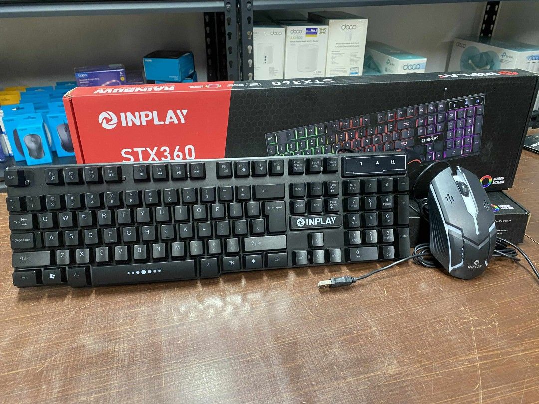 Inplay STX360 Black Wired Keyboard Mouse Combo (Category: Computer Keyboard) located in Pasig City. Submitted by techubstoreandaccessories (Listing ID 1372661387, Image 1). Description: Inplay STX360 Black Wired Keyboard Mouse Combo Ready for Pick Up / Delivery ‼️ 📌 DETAILS: ✅Actual Picture Posted. ✅BRAND NEW & ORIGINAL. ✅7 Days Replacement for Factory Defects and 1year Warranty. (Terms and conditions apply) -------------------------------------