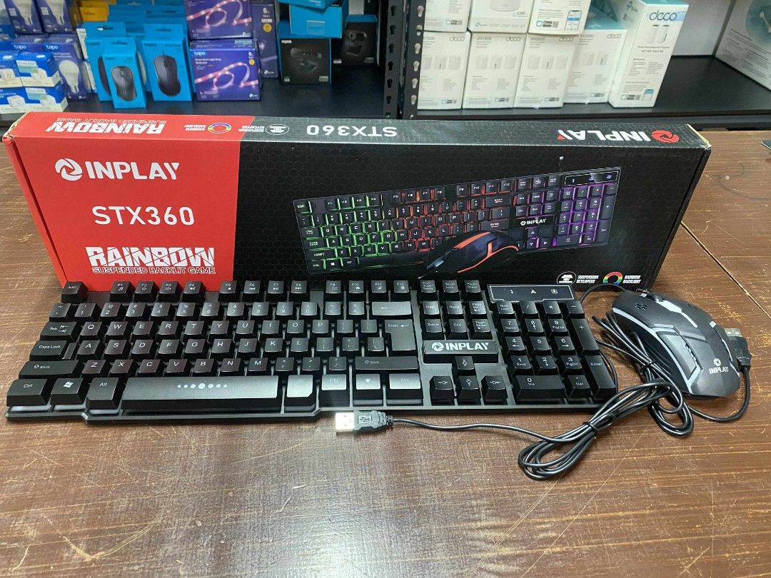 Inplay STX360 Black Wired Keyboard Mouse Combo (Category: Computer Keyboard) located in Pasig City. Submitted by mahara1624 (Listing ID 1372664008, Image 3). Description: Brand New and Original Items 🏍️ Same Day Delivery - Lalamove delivery within Metro Manila - For walk-ins: Always PM first for item availability - We are also open for night time deliveries 🧰 Warranty: - 7 days store warranty for factory defects - 1 Year warranty assistance on 