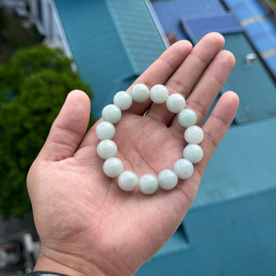 Jade Bracelet Burmese White Natural Type A (Category: Bracelets) located in Pasay City. Submitted by outmonkeys (Listing ID 1372491770, Image 3). Description: Authentic Jadeite Color: Burmese White Bead size: 13mm plus With certificate and Box Price: 10k negotiable For sure buyer PM .