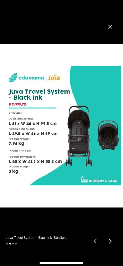 Joie Juva Travel System Stroller (Green) (Category: Strollers) located in Mandaluyong City. Submitted by jelealyn.ph (Listing ID 1372658242, Image 3). Description: Bought for 12k, give me your best offer..