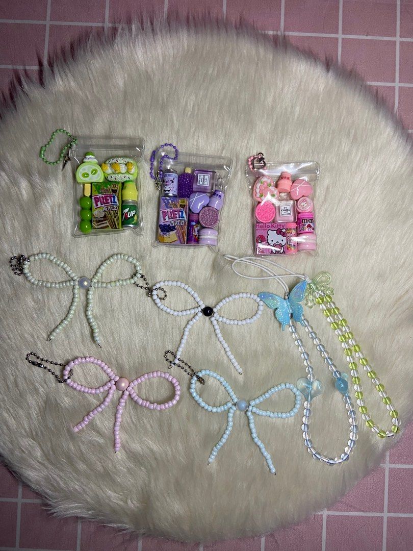 KEYCHAINS / ANIK ANIK / BAG KEYCHAIN (Category: Other Accessories) located in Manila. Submitted by madebymori38441 (Listing ID 1372639777, Image 3). Description: 𝗢𝗣𝗘𝗡 𝗙𝗢𝗥 𝗞𝗘𝗬𝗖𝗛𝗔𝗜𝗡/𝗧𝗥𝗜𝗡𝗞𝗘𝗧𝗦 𝗢𝗥𝗗𝗘𝗥! 🛒 Cute, custom, and handcrafted just for you, send in your orders now. 🪄 Perfect for gifts, collections & more! 🧸 PM for more design of charms. 🧚🏻‍♀️ ☆ 𝘀𝘁𝗮𝗿𝘁𝗶𝗻𝗴 𝗽𝗿𝗶𝗰𝗲 — ₱40 📍bacoor, cavite 💳: PAYO | GCash �
