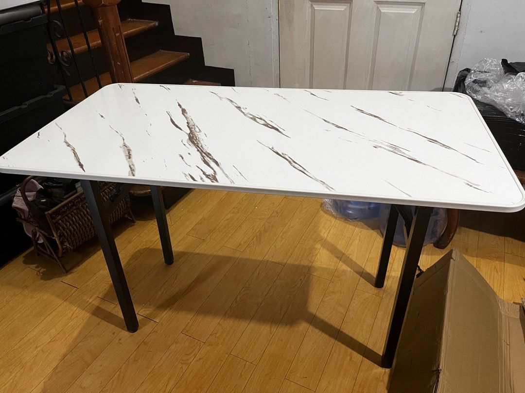Marbled Folding Table (Category: Tables & Sets) located in Quezon City. Submitted by helloozone_ (Listing ID 1372571069, Image 1). Description: 60x120 foldable table in White Marble.