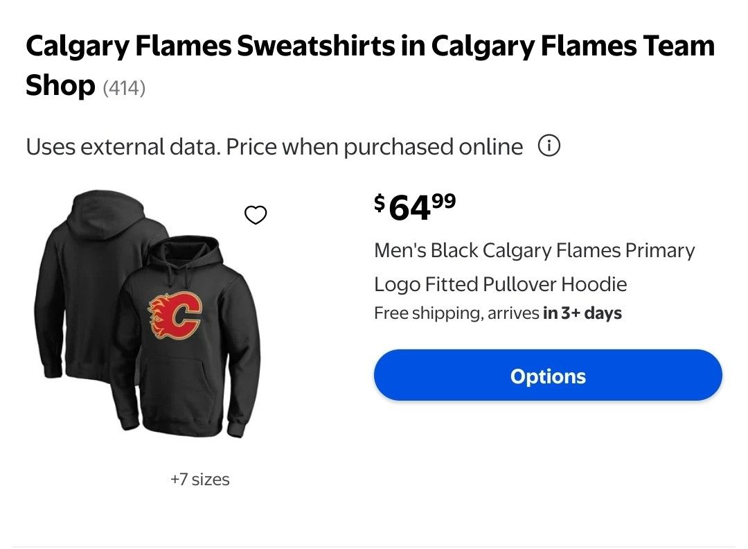 Men's Black Calgary Flames Primary Logo Fitted Pullover Hoodie LARGE (Category: Coats, Jackets and Outerwear) located in Marikina City. Submitted by vesuv (Listing ID 1372500987, Image 2). Description: Men's Black Calgary Flames Primary Logo Fitted Pullover Hoodie LARGE Price: 2,299 BRAND NEW Tagless collar Material: 80% Cotton/20% Polyester Location: Marikina Meet-up: Marikina (Concepcion, Meralco) Delivery: via Lalamove (Buyer's expense) Mode o