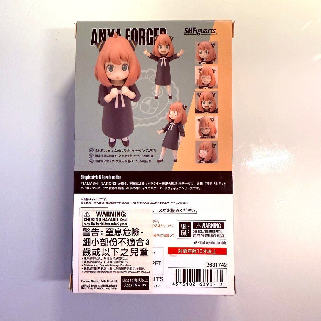 MISB Bandai s.h.figuarts Spy x Family Anya Forger SHFiguarts SHF Action Figure, Authentic, New, Sealed & Unopened in Mint Condition Box (Category: Toy Figures) located in Singapore. Submitted by tudor8 (Listing ID 1372628255, Image 2). Description: Authentic, New, Sealed & Unopened in Mint Condition Box 😊 Fixed price please, thanks 😊 First come first served basis while stocks last :) Items sold are not exchangeable/ returnable/ refundable :).
