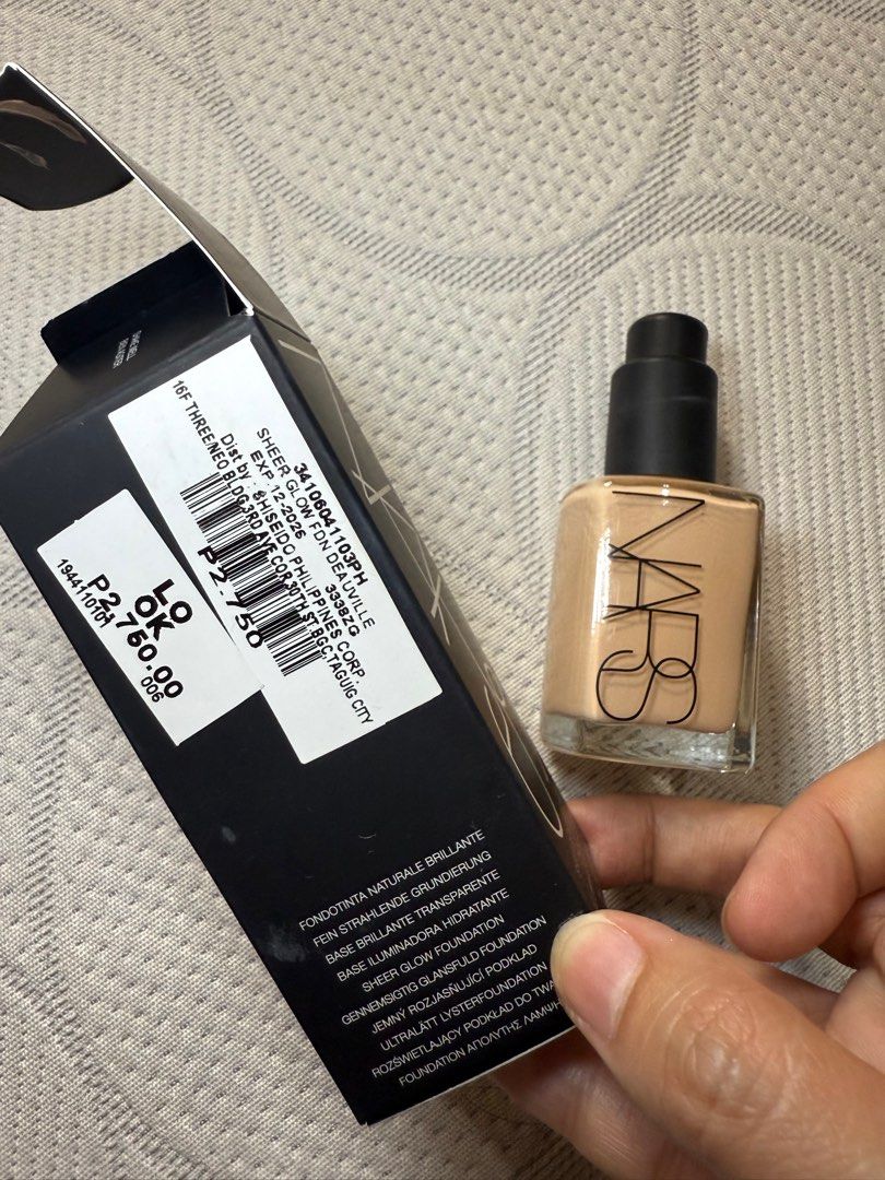 Nars sheer glow foundation with pump (Category: Makeup) located in Las Pinas. Submitted by ashdsm (Listing ID 1372583271, Image 2). Description: Shade: deauville Used twice Rfs: not my shade With pump Orig price: 2750 Pump price: 695.