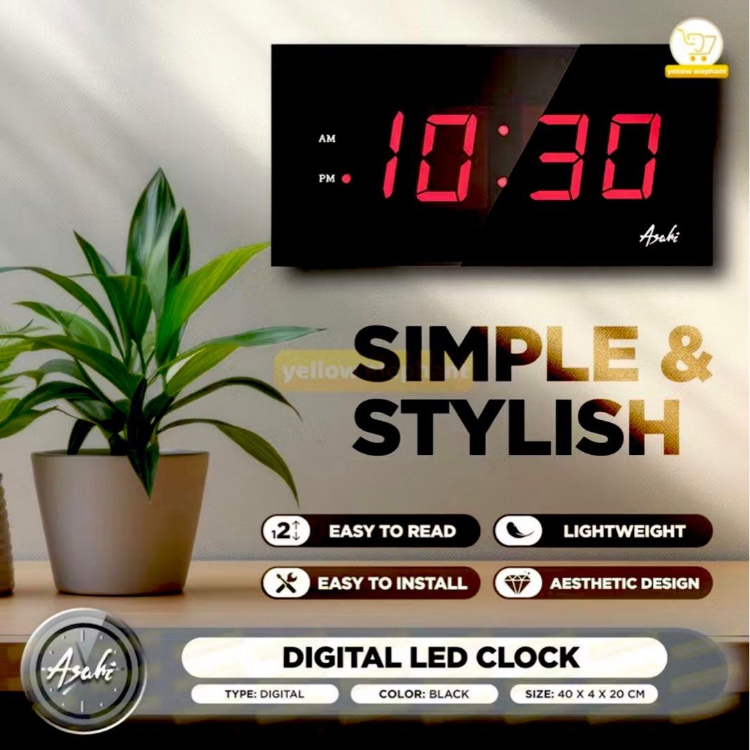 ORG. LED “ASAHI” DIGITAL CLOCK (Category: Clocks) located in Davao. Submitted by skydiverjenzy (Listing ID 1372622730, Image 1). Description: 🙋🏻‍♀️May Cord at plug yan.Di nagamit wala ng paglalagyan hehe. .