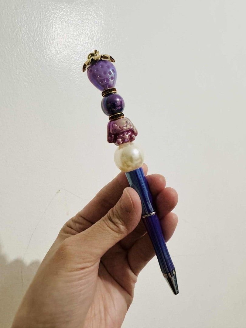 Pen with beads accessories gift twist to write (Category: Accessory Holder, Box & Organizers) located in Imus. Submitted by jazzmin04 (Listing ID 1372641800, Image 3). Description: with crown - 330 with strawberries - 280 with Free Pouch!.