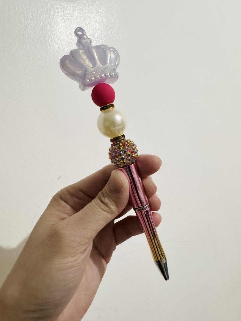 Pen with beads accessories gift twist to write (Category: Accessory Holder, Box & Organizers) located in Imus. Submitted by jazzmin04 (Listing ID 1372641800, Image 2). Description: with crown - 330 with strawberries - 280 with Free Pouch!.