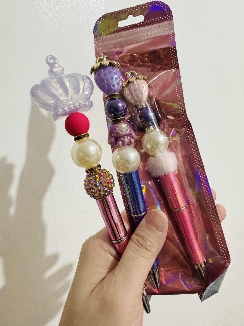 Pen with beads accessories gift twist to write (Category: Accessory Holder, Box & Organizers) located in Imus. Submitted by jazzmin04 (Listing ID 1372641800, Image 1). Description: with crown - 330 with strawberries - 280 with Free Pouch!.