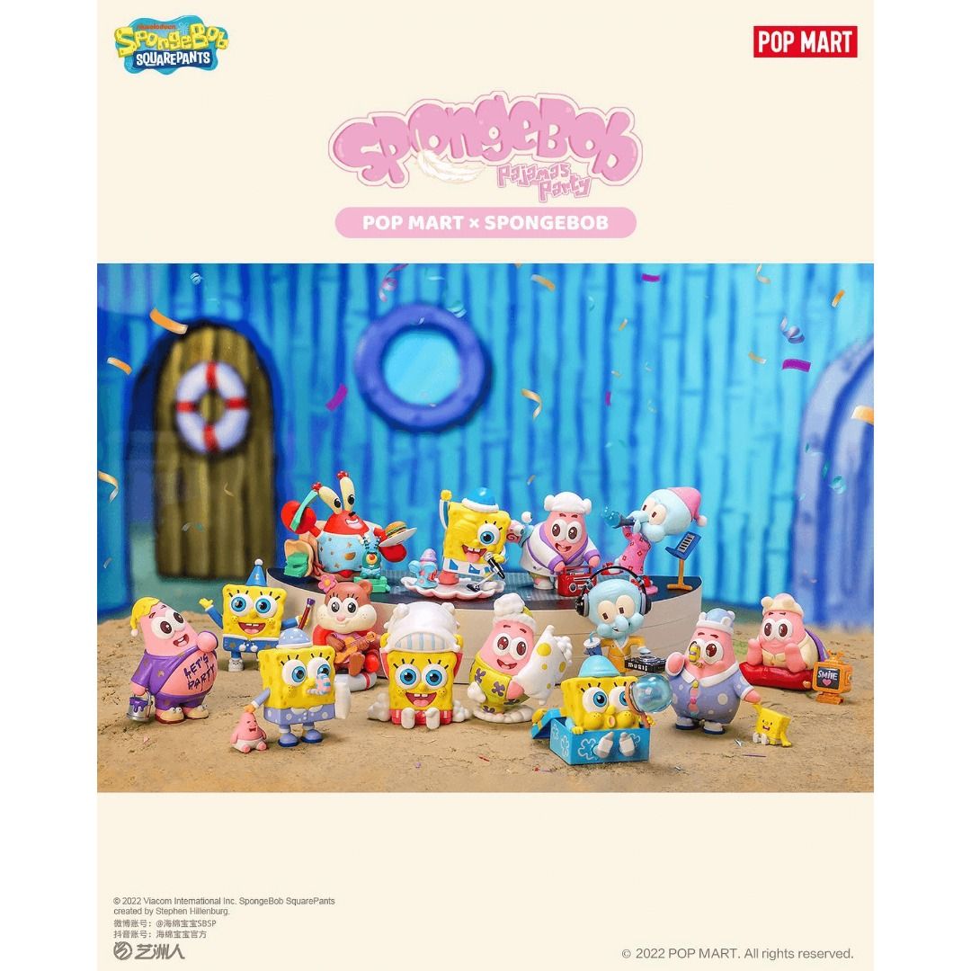Pop Mart Spongebob Pajama Party Series (Category: Designer & Blind Box Toys) located in Valenzuela. Submitted by littlechopletsph (Listing ID 1372651366, Image 2). Description: P950 EACH / P900 EACH IF BUYING 3 OR MORE [SOLD] Crossover Singer Bubble Gift Box Bedtime Game [SOLD] Rolled Up Flute [SOLD] Coach Potato Patrick in the Sauna [SOLD] Patrick, Whistle It! [SOLD] Pillow Fight Late Night Lullaby Midnight Snack Party All Night Bubble Bugler - 