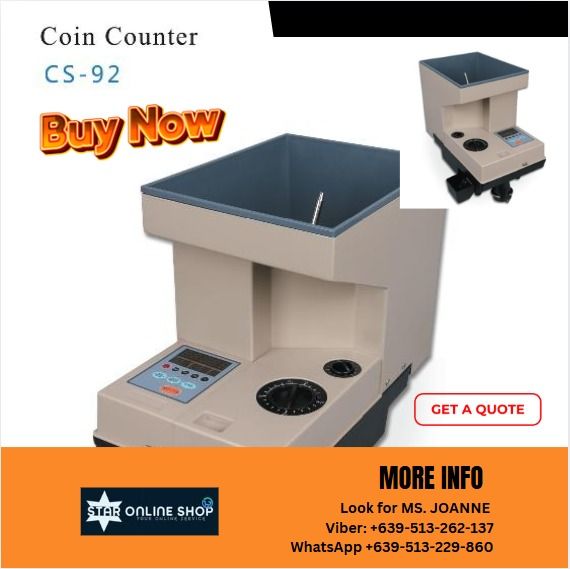 PRE ORDER COIN COUNTER FOR SALE (Category: Office & Business Technology) located in Caloocan City. Submitted by kolletegar39429 (Listing ID 1372492480, Image 1). Description: 🎯 Pick up, Deliver or Shipping courier you prefer. 🚛THRU: LBC, AP CARGO Etc. Mode of Payment: 📌 💵 Cash 📌 🏦 Bank Transfer 𝗡𝗢𝗧𝗘: Price may change without prior notice. .