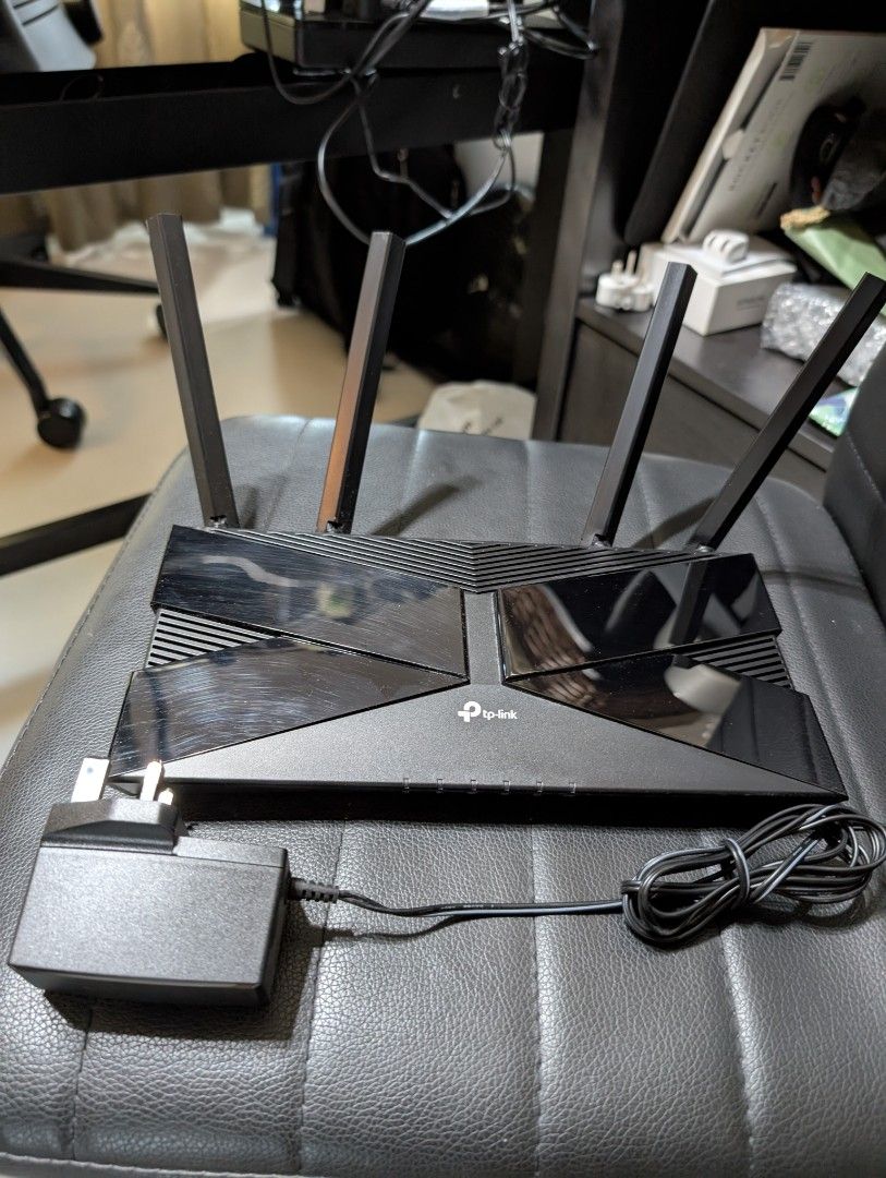 TP-Link AX20 AX1800 WiFi 6 Router (Lightly Used, Full Set) (Category: Networking) located in Singapore. Submitted by rs1480 (Listing ID 1372528797, Image 1). Description: Selling a lightly used TP-Link AX20 (AX1800) WiFi 6 Router. ✅ Great condition – used for a short time only ✅ Comes with original router and power adapter ✅ Dual-band WiFi 6 for faster, more stable connection ✅ Perfect for gaming, streaming, and smart home setups ✅ Easy setup via