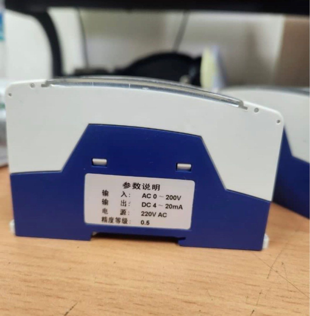 WBV414H29 AC voltage sensor (Category: Other Accessories) located in Singapore. Submitted by monaannelim (Listing ID 1372496698, Image 3). Description: This product uses a special isolation module to measure the AC voltage in the power grid and circuit in real time, and convert it into a 4mA ~ 20mA standard DC current output; it has the characteristic of high precision, high isolation, low power consumption, low drift, wide temperature range, str