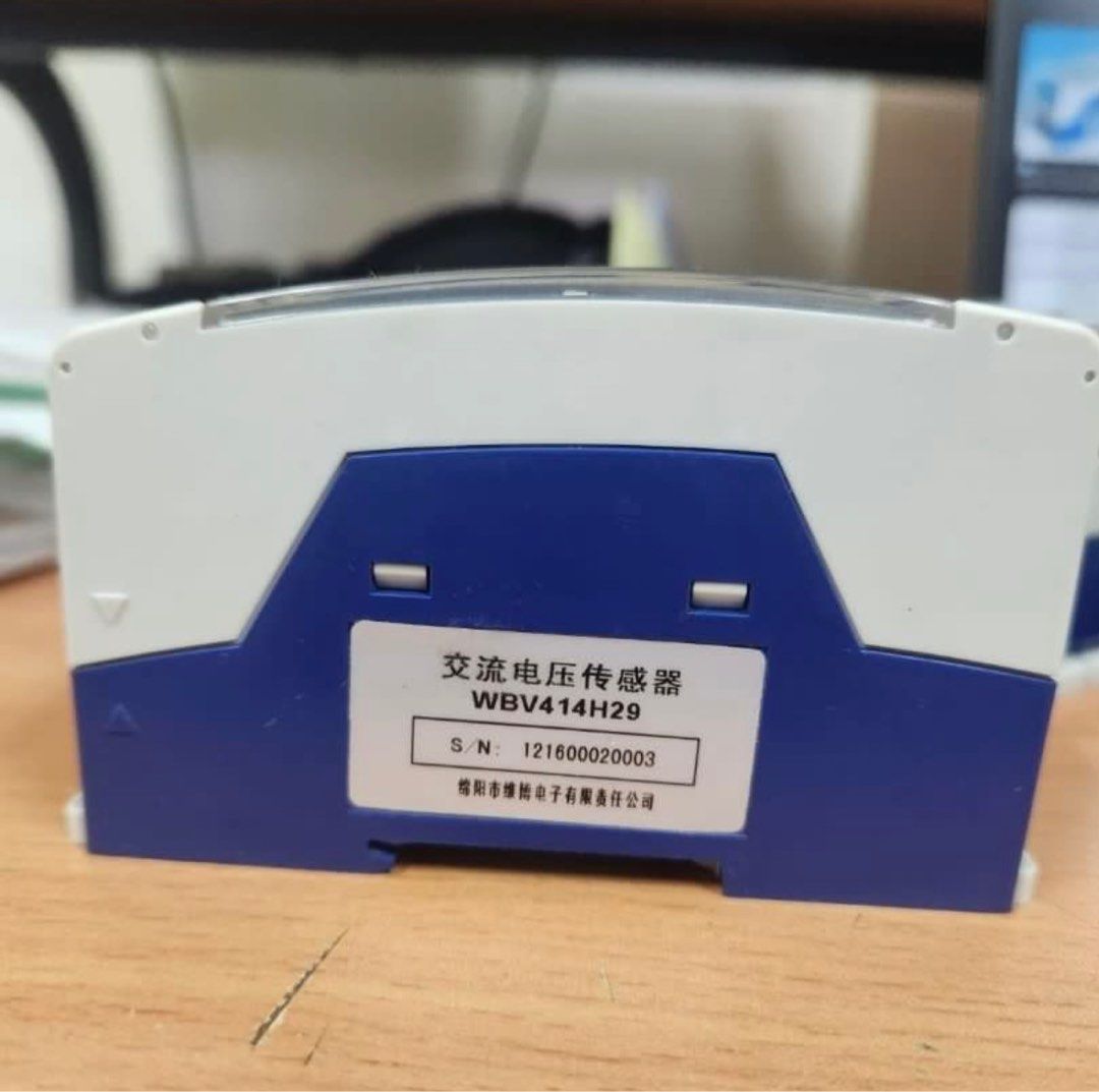 WBV414H29 AC voltage sensor (Category: Other Accessories) located in Singapore. Submitted by monaannelim (Listing ID 1372496698, Image 2). Description: This product uses a special isolation module to measure the AC voltage in the power grid and circuit in real time, and convert it into a 4mA ~ 20mA standard DC current output; it has the characteristic of high precision, high isolation, low power consumption, low drift, wide temperature range, str