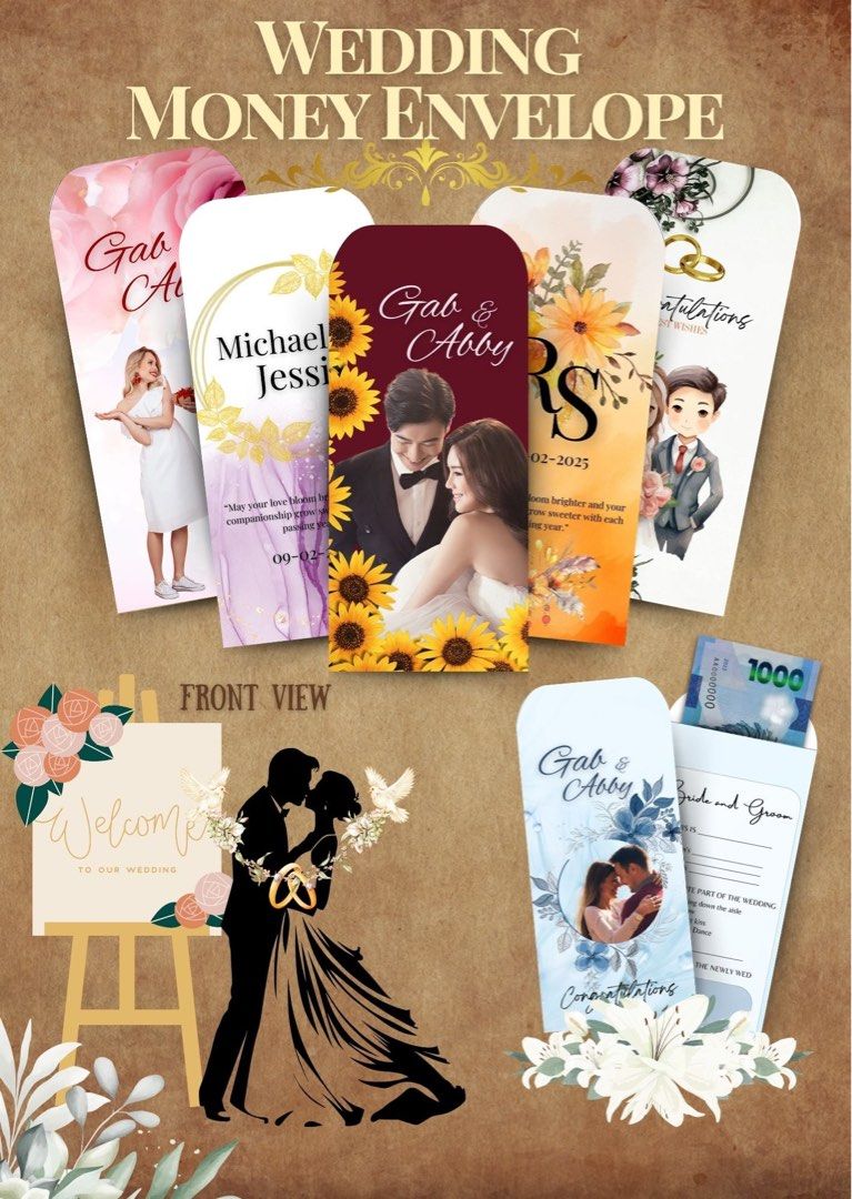 Wedding envelope (Category: Occasions & Party Supplies) located in Quezon City. Submitted by cb901 (Listing ID 1372654807, Image 3). Description: "Make your cash gift look as thoughtful as your message – choose from our elegant wedding money envelope designs!" Available in pre-order. PM for orders/inquiries. #WeddingMoneyEnvelope #ElegantGiftEnvelope #MoneyEnvelopePH #WeddingGiftIdeasPH #EnvelopeDesignsPH #PamanaEnvelope #WeddingSouvenirsPH #Gift