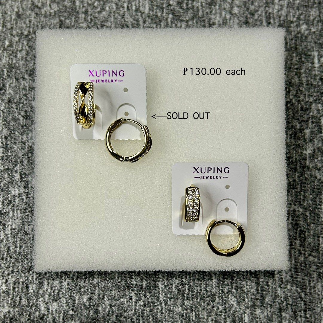 Xuping Fashion Accessories- Loop & Stud Earrings (Category: Earrings) located in Marikina City. Submitted by ismoooth (Listing ID 1368824273, Image 3). Description: Xuping Earrings Loop clips, Studs Non pawnable Prices indicated on each photo.