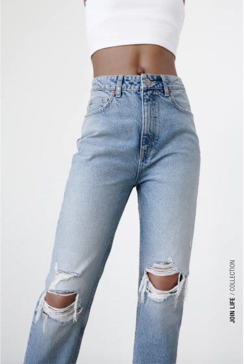 Zara Holy Mom Jeans ZARA Celana Denim Jeans Boyfriend Highwaist