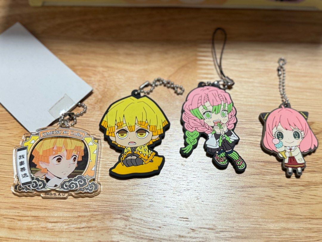 Zenitsu, Mitsuri and Anya keychain (Category: Character Goods) located in Marikina City. Submitted by miecollectibles (Listing ID 1372574408, Image 1). Description: Set only; if per piece, 100 each loc: marikina mop: gcash mod: same day delivery or j&t direct.