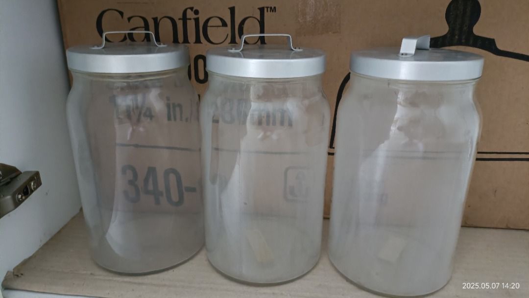 3 Glass Jars with Metal Lids