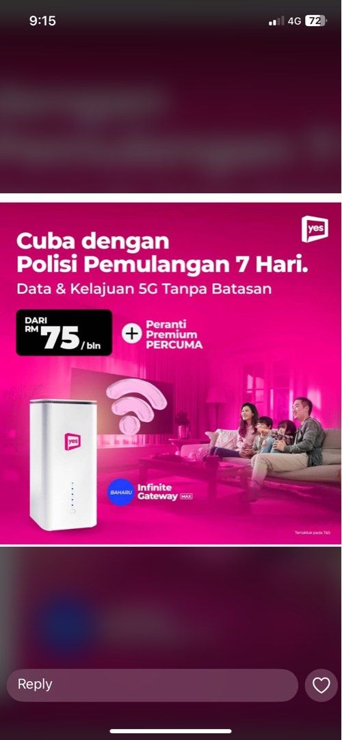 5G MODEM FOR SALE WITH UNLIMITED DATA AND UNCAPPED SPEED MONTHLY!! (Category: Announcements) located in Petaling Jaya. Submitted by keshvinsidhu (Listing ID 1375867323, Image 3). Description: Black list?. Network sekrg masalah coverage? Nak monthly line murah?. Data habis cepat ?. Speed slow?. Nak kekal number?. Boleh cuba YES5G, full 5g coverage Di sekitar kl, selangor. Package bulanan serendah RM38*!!😱 dgn UNLIMITED DATA dan UNCAPPED SPEED. Pa