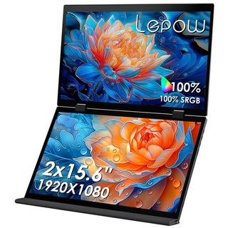 ✅Mong Kok Store Lepow 15.6-inch x 2 Portable Dual Views Monitor Extender Portable Display Freely Foldable 360-degree Slim Dual Screen D1564237984161538110