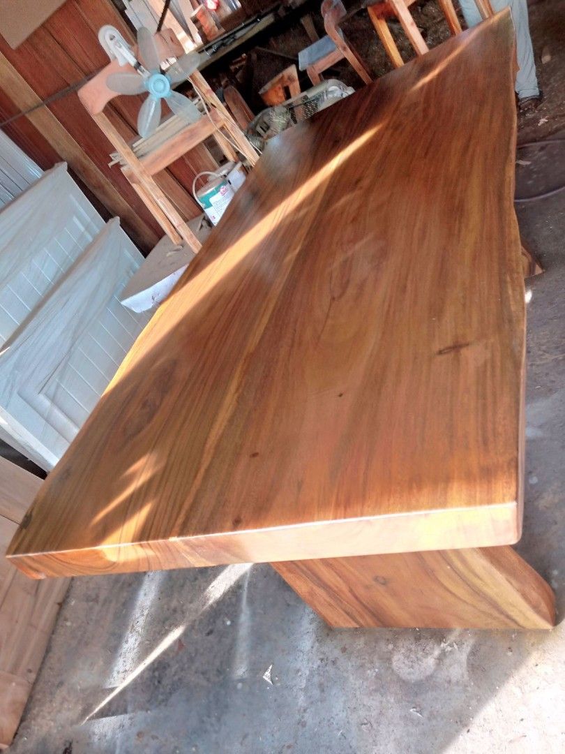 Acacia / Narra wood table with dinning Chairs (Category: Other Kitchenware & Tableware) located in Quezon City. Submitted by villaarcaupholstery (Listing ID 1375892250, Image 2). Description: made to order Acacia / Narra wood table with dinning chairs.