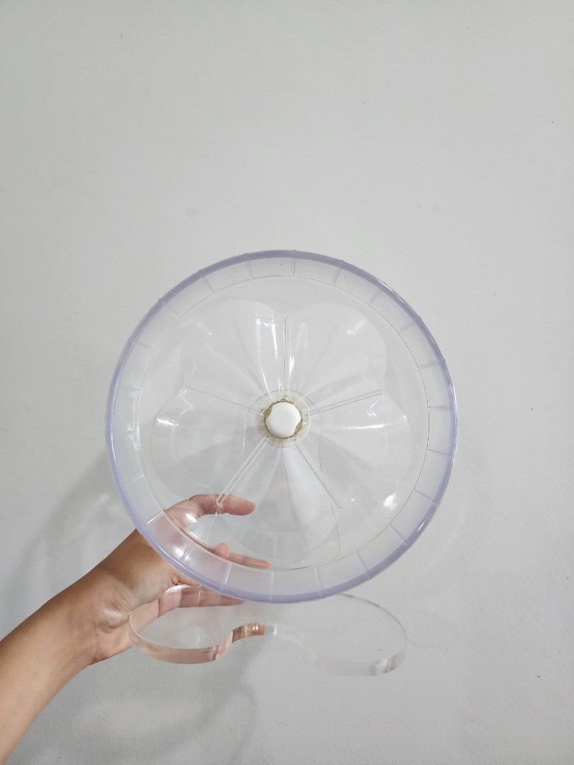Acrylic silent hamster wheel (23cm) (Category: Homes & Other Pet Accessories) located in Singapore. Submitted by ooheeoohahahh (Listing ID 1375858134, Image 1). Description: Heavily used but decent condition. Quite silent when in use..