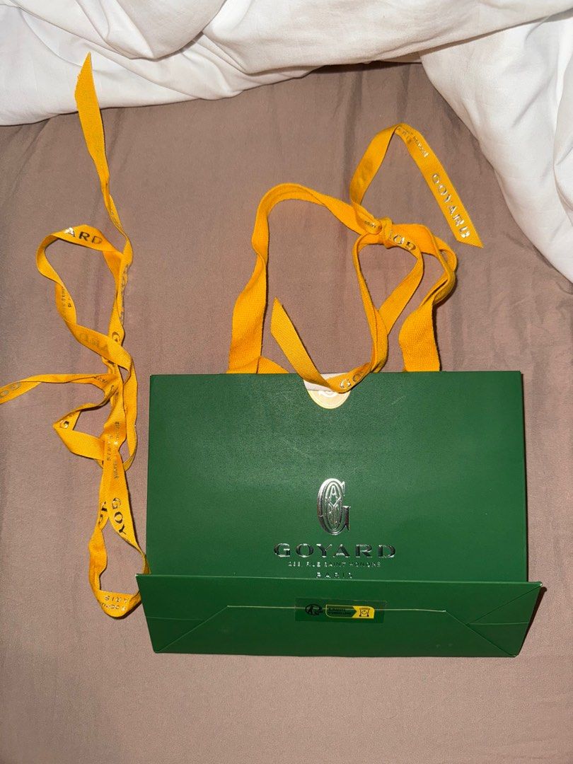 Authentic GOYARD Paperbag with Ribbon (Category: Luxury Bags & Wallets) located in Mandaluyong City. Submitted by helpb (Listing ID 1375954885, Image 2). Description: Size is XS (the one used for card holders).