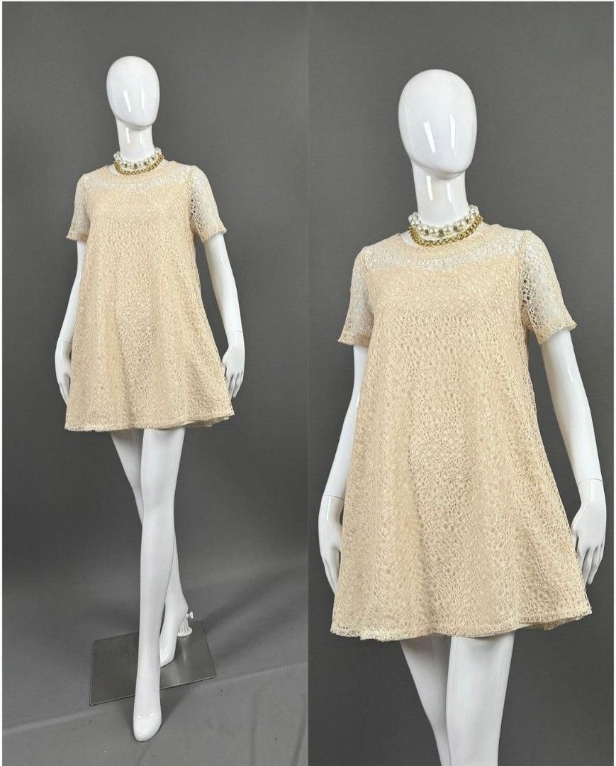 Beige Lace A-Line Dress (Category: Dresses) located in Pasig City. Submitted by ecasarmientodv (Listing ID 1375980534, Image 1). Description: Can fit to M-L.