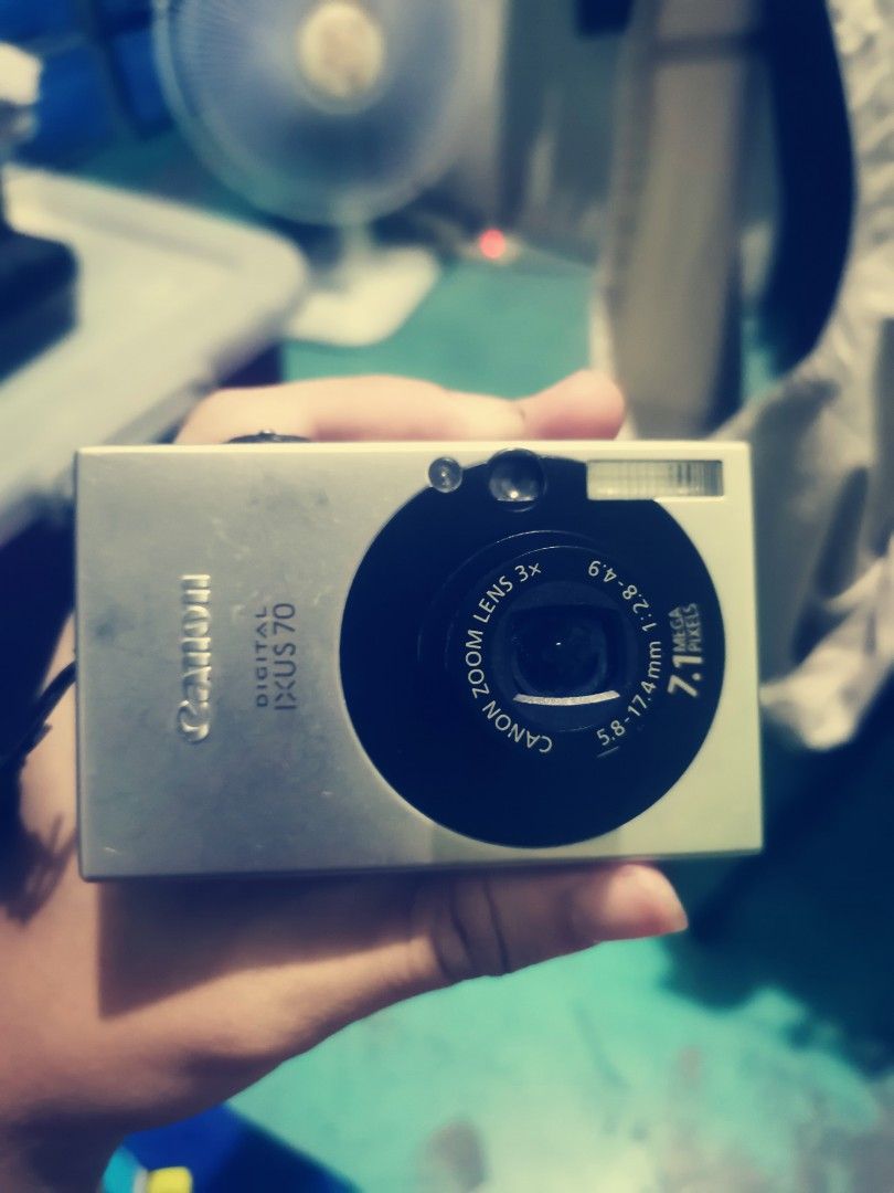 Canon digital Ixus 70 (Category: Cameras) located in Caloocan City. Submitted by psychen09 (Listing ID 1375891936, Image 1). Description: Canon digital Ixus 70 WITH ISSUE! !! Constant flickering and whitening sa lcd:(( doesn't flicker that much if di mo ginalaw, tyambahan po. Can still take pictures and walang problema sa output and may peekhole naman siya !! For 500 nalang. Kayo na magpaayos. Kasama na po yung battery charger.