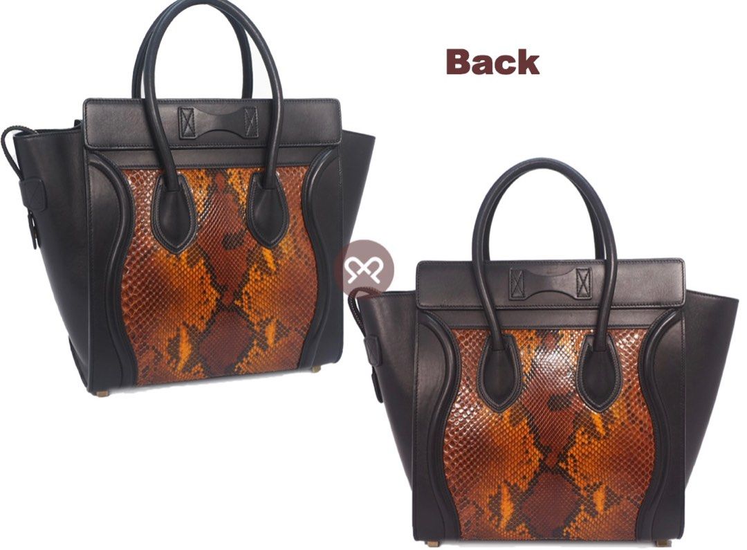 Celine Mini Luggage in snake skin (Category: Bags & Wallets) located in Singapore. Submitted by firsttimemom.decluttering (Listing ID 1375847685, Image 3). Description: Used for model photo shoot Exotic snake skin leather Retail at $6,000, letting go at a great price. Not for fussy buyer, no receipt no box.