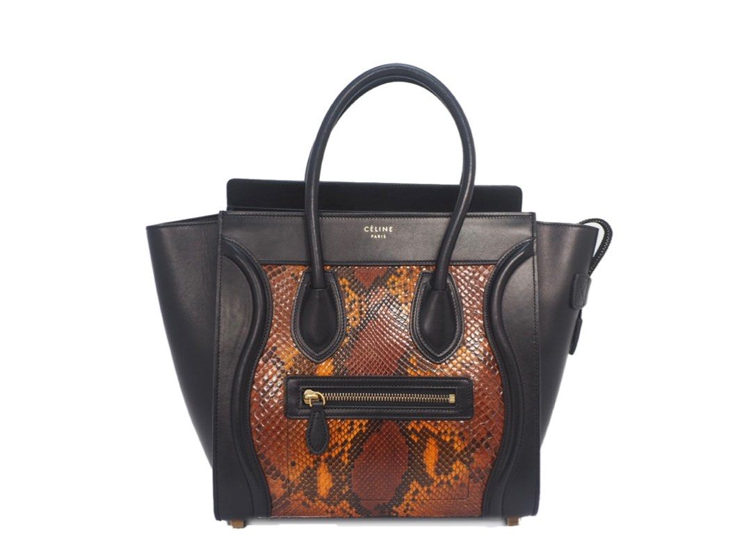 Celine Mini Luggage in snake skin (Category: Bags & Wallets) located in Singapore. Submitted by firsttimemom.decluttering (Listing ID 1375847685, Image 1). Description: Used for model photo shoot Exotic snake skin leather Retail at $6,000, letting go at a great price. Not for fussy buyer, no receipt no box.