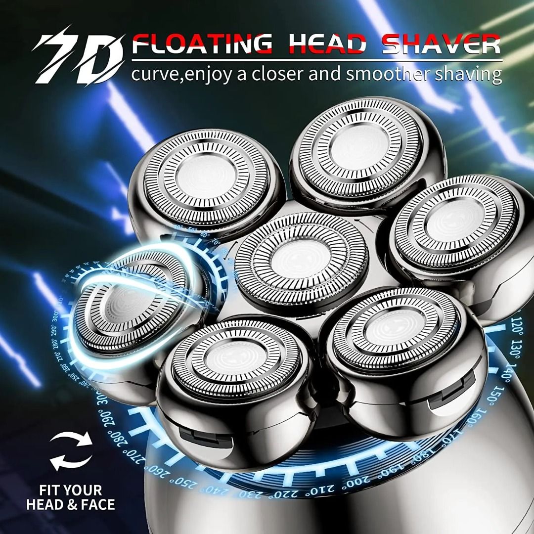 Electric Shaver 7D Floating Cutter Head Base Charging Portable Men ...