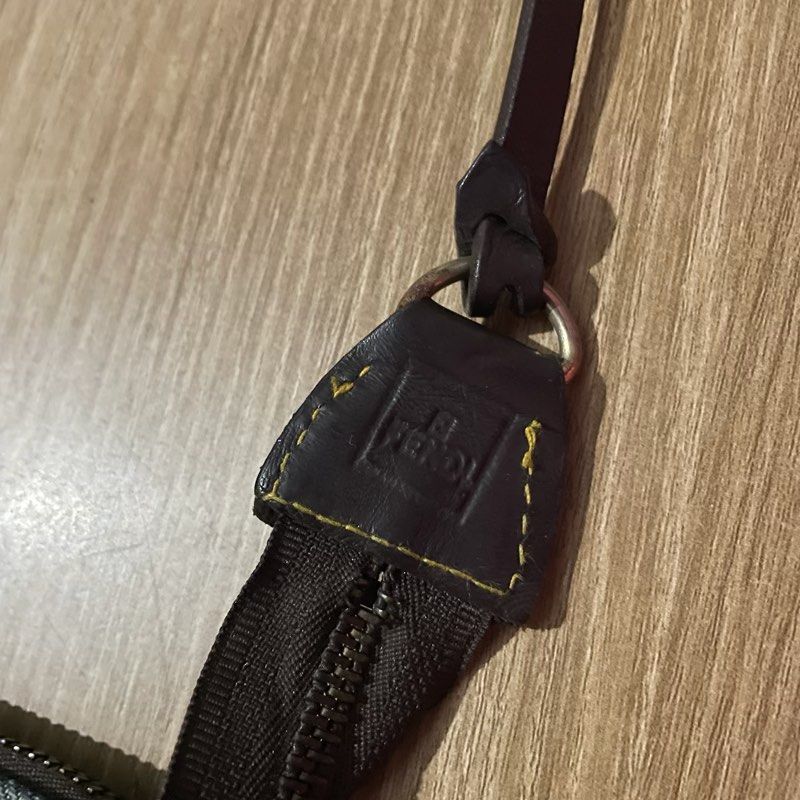 Fendi Pochette Bag (Category: Luxury Bags & Wallets) located in Bacolod City. Submitted by classy.glamour (Listing ID 1375973527, Image 2). Description: Fendi Pochette Bag Vintage Size: Small Condition: Good Flaw: Minor ripped on the zipper lining but zipper works very well.