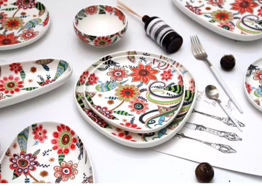 Floral  Ceramic Serving Plates / Pot / Tray / Dish