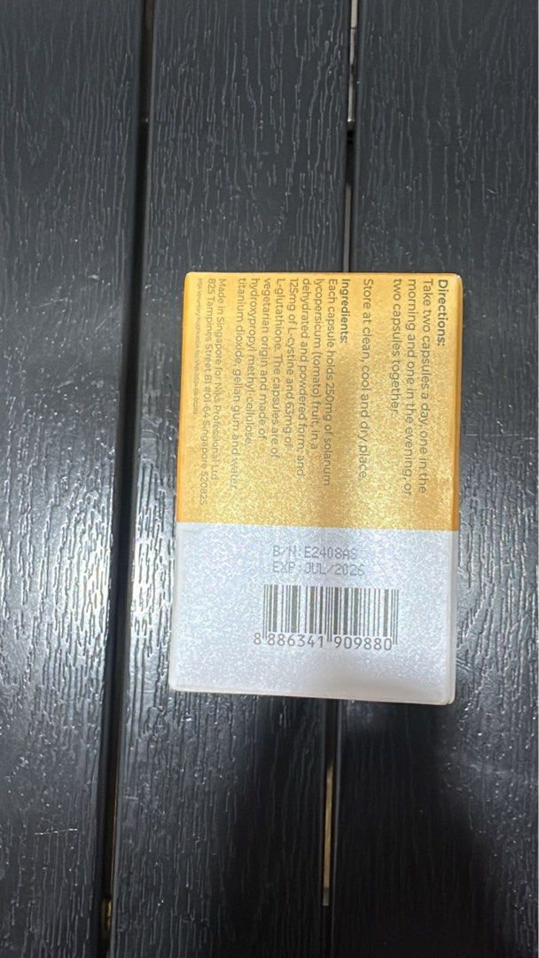 Glutathione (Category: Vitamins & Supplements) located in Singapore. Submitted by mangopig (Listing ID 1375944184, Image 2). Description: Brand new ! Original price $130 Now only selling for $100 ! Got 2 boxes available .