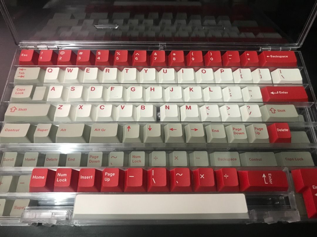 GMK Red Alert R2 Base + OG Number (Category: Computer Keyboard) located in Singapore. Submitted by romanesque (Listing ID 1376007060, Image 1). Description: - Mounted once for photo taking. Pretty much brand new. - Not splitting the set. Ships in Ziploc bags. - Price is Fixed and Non-Negotiable. - Free delivery via TracX; no meetups due to schedule constraints. - Thank you for your interest..