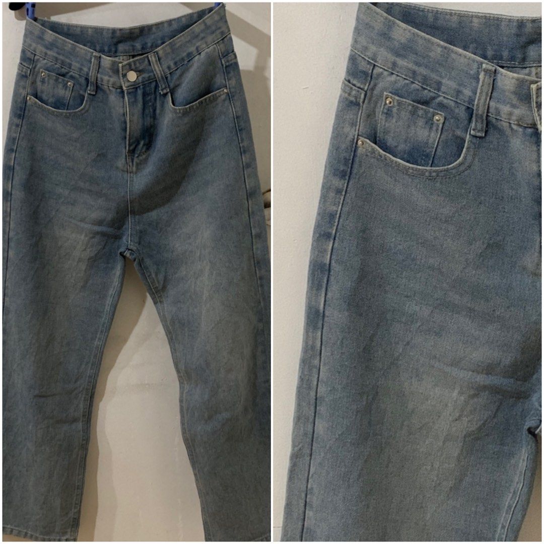 HW wideleg baggy pants (Category: Jeans) located in Manila. Submitted by mynameispola (Listing ID 1375957055, Image 1). Description: •hw wideleg baggy pants • never worn • size 28.