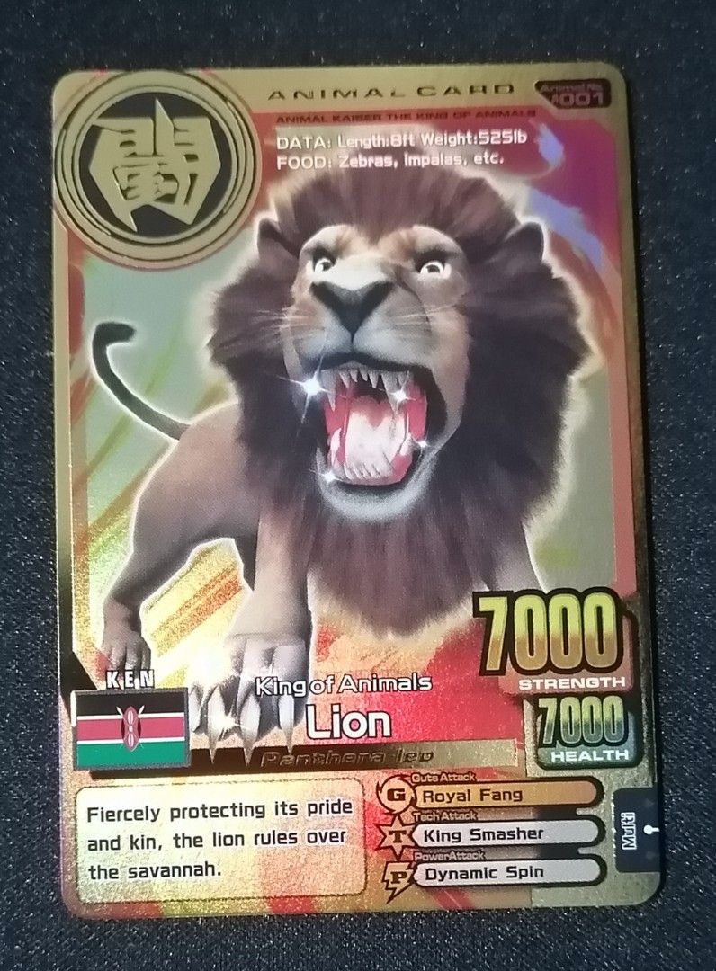 Latest Rare Gold Lion Animal Kaiser Plus Version 2 V2 Animal Card 1,  Hobbies & Toys, Toys & Games on Carousell
