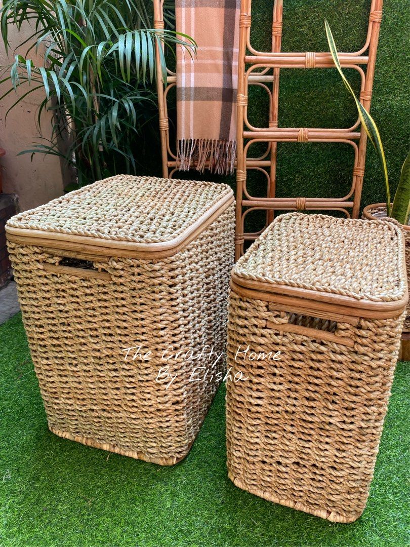 LAUNDRY BASKET/BURI HAMPER/RATTAN ORGANIZER/STORAGE (Category: Laundry Baskets) located in Marikina City. Submitted by thecraftyhomebyelisha (Listing ID 1375862976, Image 3). Description: No cloth Medium : 700 Large : 800 Loc. Marikina Fb: the crafty home by elisha.