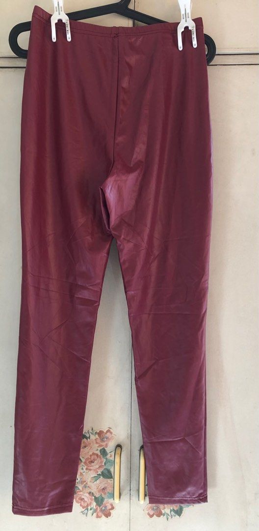 Leather Pants (Category: Other Bottoms) located in Mandaluyong City. Submitted by michgrayb.Enterprise (Listing ID 1375924480, Image 1). Description: Maroon leather pants Fit up to medium Soft leather stretchable.