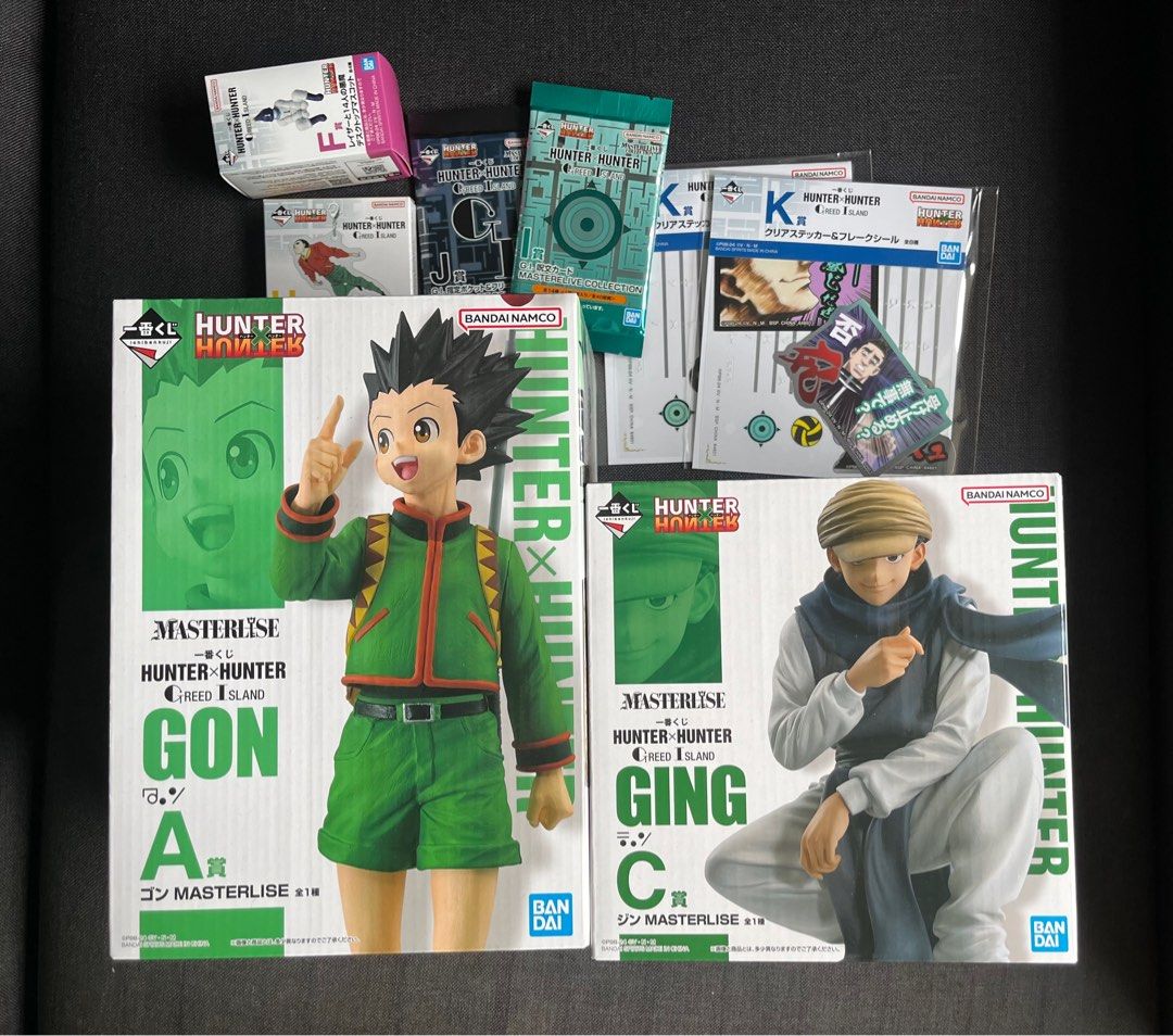 Masterlise Hunter X Hunter Gon Ging Ichiban Kuji (Category: Figurines & Statues) located in Manila. Submitted by marc.marc12 (Listing ID 1375894146, Image 1). Description: Ichiban Kuki Masterlise Hunter X Hunter Greed Island Brand new sealed Take all for 5,000 Gon Ging 2 stickers 2 booster cards 1 keychain 1 small figure Loc Cubao Thank you .