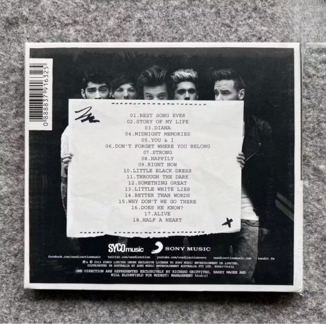 Midnight Memories - One Direction CD (Category: CDs & DVDs) located in Dasmarinas. Submitted by ohsnaprecords (Listing ID 1375886267, Image 2). Description: Mode of Payment: Gcash Mode of Delivery: JNT/GGX Shoulder po ng buyer ang shipping fee. Interested? Dm me.
