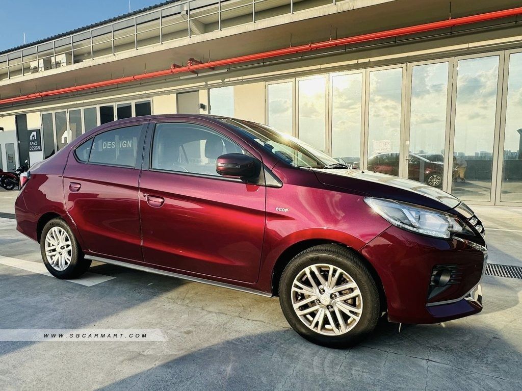 Mitsubishi Attrage 1.2 CVT Style (A) (Category: Used Cars) located in Singapore. Submitted by wcarsalesg (Listing ID 1375894880, Image 2). Description: Features 1.2L DOHC 12 valves MIVEC engine, INVECS-III CVT auto transmission, traction control, keyless entry, push start/stop, multi steering control, airbag View specs of the Mitsubishi Attrage (2014-2022) Accessories Leather upholstery, reverse camera with sensors, solar film, auto retractable s