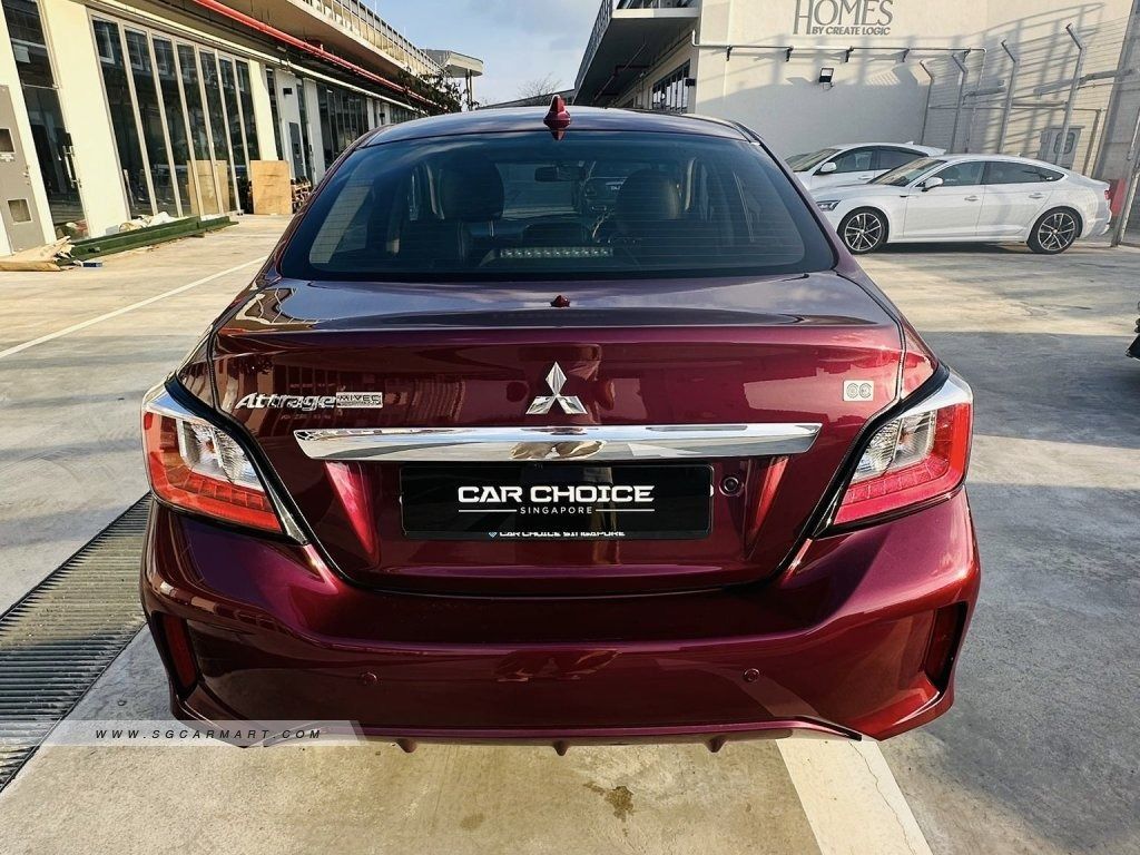 Mitsubishi Attrage 1.2 CVT Style (A) (Category: Used Cars) located in Singapore. Submitted by wcarsalesg (Listing ID 1375894880, Image 3). Description: Features 1.2L DOHC 12 valves MIVEC engine, INVECS-III CVT auto transmission, traction control, keyless entry, push start/stop, multi steering control, airbag View specs of the Mitsubishi Attrage (2014-2022) Accessories Leather upholstery, reverse camera with sensors, solar film, auto retractable s