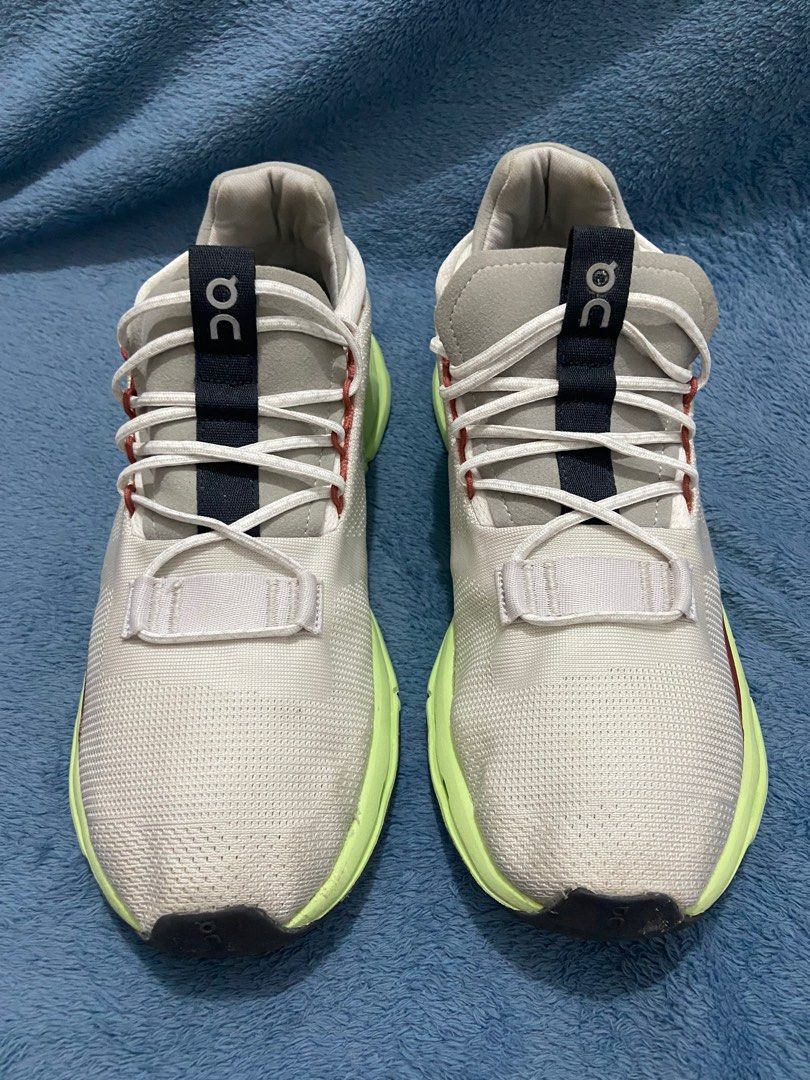 On Running CloudNova White and Limelight (Category: Sneakers) located in Cebu City. Submitted by jvlz97 (Listing ID 1375864901, Image 3). Description: Excellent Condition Sign of Use (Replaced Insole Pad) No Box.