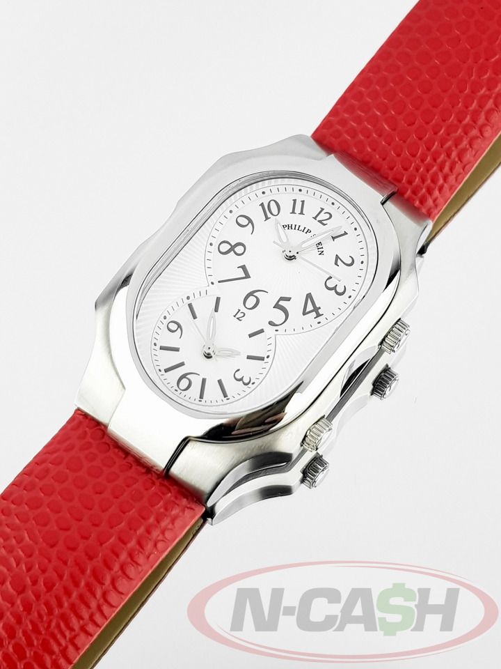 Philip Stein Signature Large MOP Dial (Category: Luxury Watches) located in Makati City. Submitted by luxury_by_ncash_2 (Listing ID 1375886291, Image 3). Description: N-Cash Pawnshop "Instant Cash for Bags, Watches, Cars, and Electronics" https://www.ncash-pawnshop-philippines.com/ Philip Stein Signature Large MOP Dial Purchased at local Philip Stein dealer 9.5 out of 10 Large steel case Mother-of-pearl dial Red lizard strap (with signs of usage)
