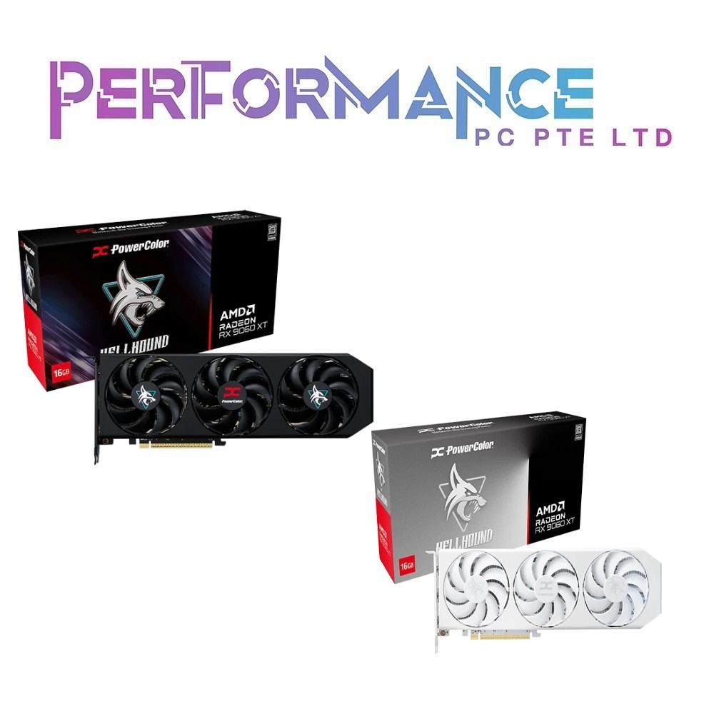 POWERCOLOR HELLHOUND RADEON RX 9060XT 9060 XT OC 8GB/16GB GDDR6 BLACK ...