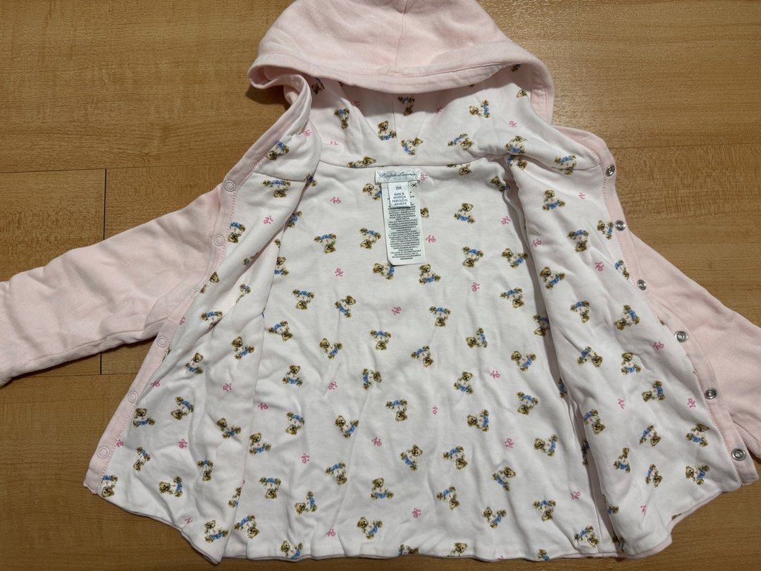Ralph Lauren Jacket (Category: Babies & Kids Fashion) located in Singapore. Submitted by brocco.lee (Listing ID 1375894621, Image 2). Description: Reversible jacket One side is plain pink, other side is with Ralph Lauren bear prints Very versatile, can be worn for SG weather or when travelling to cooler countries .